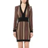 Balmain Women's Knit Dress In Red/black