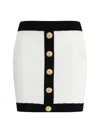 Balmain Mini Skirt In White Viscose Blend