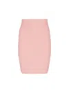 Balmain Pb-intarsia Knitted Mini Skirt In Saumon Argent