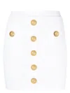 Balmain Knit Mini Skirt With Embossed Buttons Women In White