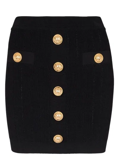 BALMAIN WOMEN'S KNITTED MINI SKIRT