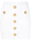 Balmain Viscose Blend Skirt With Iconic Buttons In White