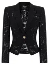 Balmain Lace Blazer In Black