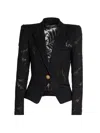 Balmain Lace Blazer In Black