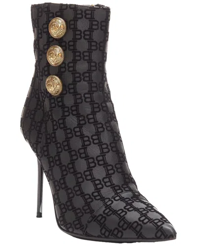 Balmain Women's Leather Bb Monogram Buttons High Top Stiletto Boot (authentic  Pre-loved) In Black