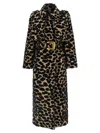 Balmain Leopard Jacquard Trench Coat Coats And Trench Coats Multicolor In Brown