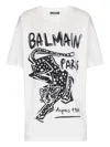 Balmain Women Leopard Print T-shirt In White
