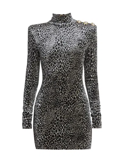 Balmain Women's Leopard-print Velvet Body-con Minidress
