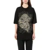 Balmain Women's Lion Jewel T-shirt In Black/silver