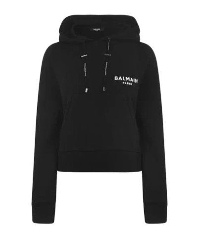 Balmain Women's Logo Cotton Drawstring Hoodie In Multi