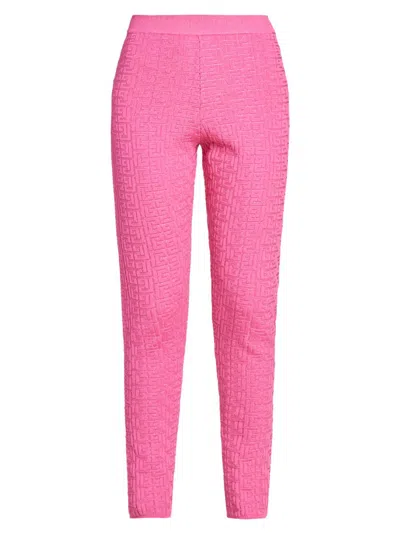 Balmain Women's Logo Knit Leggings In Pink