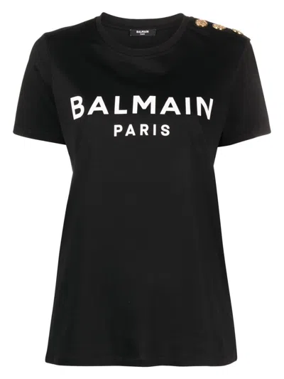 BALMAIN WOMEN'S LOGO ORGANIC COTTON T-SHIRT