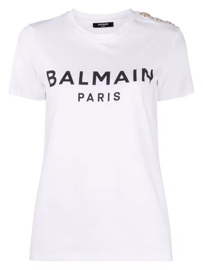 BALMAIN WOMEN'S LOGO ORGANIC COTTON T-SHIRT