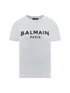 Balmain Buttoned Logo Print T-shirt In White