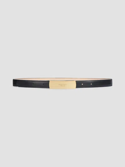 Balmain Women's Logo-plaque Leather Belt In Black
