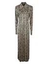 Balmain Viscose Chemisier Dress With Python Print In Grey