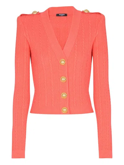 BALMAIN BALMAIN WOMEN'S LONG-SLEEVED TWISTED KNIT CARDIGAN