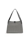 Balmain Medium Tote Bag Double Handles Geometric Pattern In Black