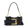 Balmain Anthem Buckled Leather Shoulder Bag In Black