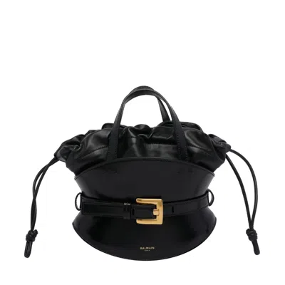 Balmain Women Mini Shuffle Handbag In Black