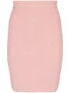 Balmain Pb-intarsia Knitted Mini Skirt In Pink