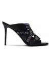 Balmain Women's Mule Ruby Logo In Noir