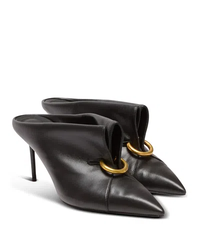 Balmain Women's Mules With Front Piercing In Black