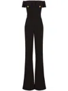 Balmain Off-shoulder Flared Crepe Jumpsuit