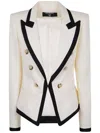 Balmain One Button Fitted Natte Jacket Clothing In Multi