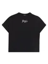 Balmain Cropped Mini T-shirt With Paris Graphic In Black