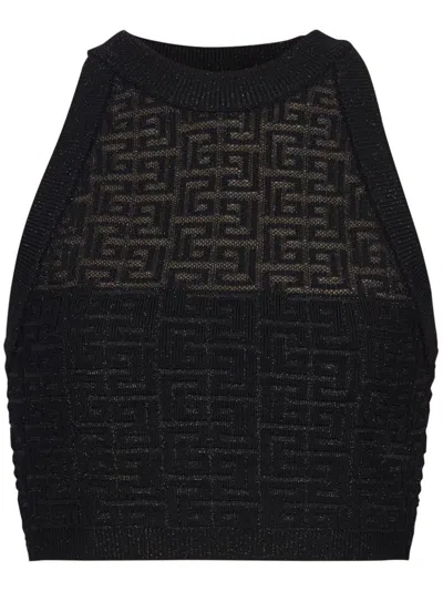 BALMAIN WOMEN'S PB LABYRINTH KNIT TOP