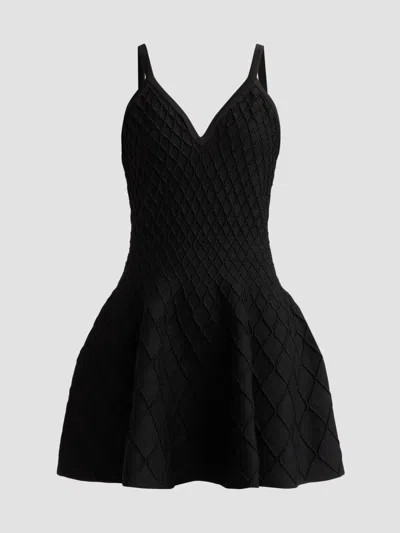 Balmain Women's Quilted Compact Knit Minidress In Black