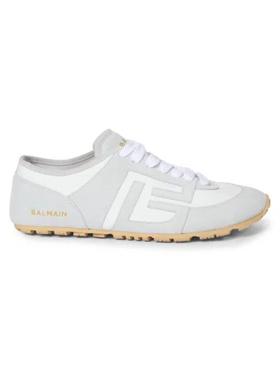 Balmain Women's Racer 45 Suede Low-top Sneakers In White