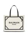 Balmain Women's Raffia B-army Tote Bag In Grey
