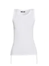 Balmain Stretch-cotton Drawstring Tank Top In White