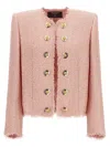 Balmain Women Sequin Tweed Blazer In Pink