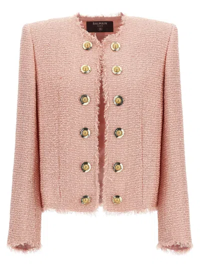 BALMAIN BALMAIN WOMEN SEQUIN TWEED BLAZER