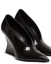 Balmain Patent Leather Wedged Pumps 95 In Black