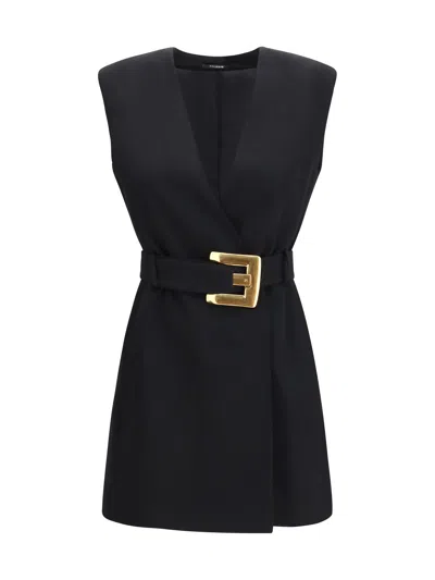 BALMAIN BALMAIN WOMEN SHORT WRAP DRESS