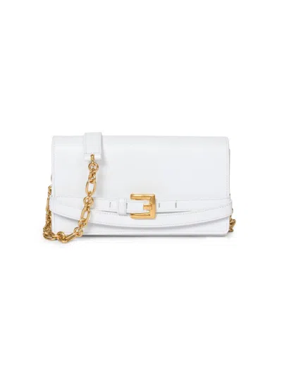 Balmain Women's Shuffle Leather Chain Wallet In Gold