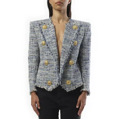 BALMAIN WOMEN'S SIDE TO SIDE TWEED SPENCER JACKET