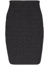 Balmain Women's Monogram Glitter Midi Skirt In Black