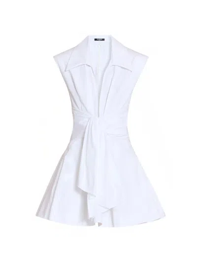 Balmain Women's Sleeveless Cotton Fit-&-flare Minidress In Blue