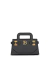 Balmain Small B-buzz Top Handle Bag In Calfskin In Black