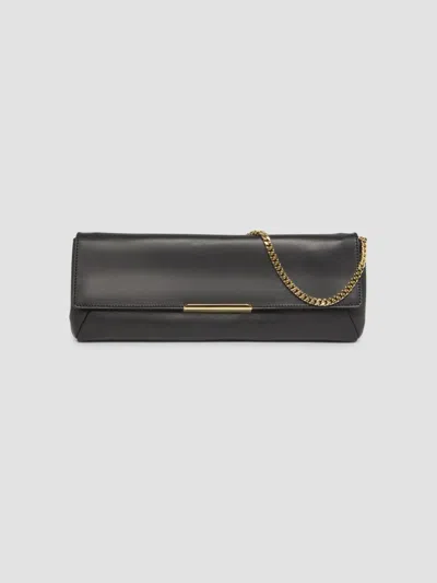 Balmain Women's Small Leather Convertible Clutch In Black