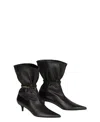 Balmain Sphynx Smooth Leather Ankle Boots In Black