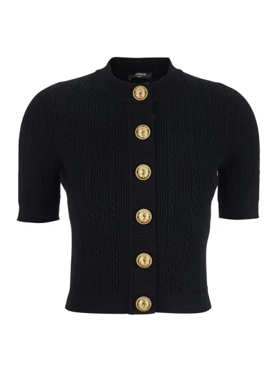 Balmain Women Ss Buttoned Torsade Knit Cardigan