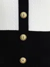 Balmain Women Ss Buttoned V-neck Torsade Knit Dress In Black