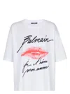 Balmain Graphic Kiss Print T-shirt With Relaxed Fit In White