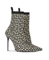 Balmain 100mm Knitted-upper Pointed-toe Boots In Black